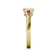 5 - Avrit Rhodolite Garnet and Lab Grown Diamond Three Stone Engagement Ring 