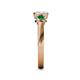 5 - Avrit Emerald and Lab Grown Diamond Three Stone Engagement Ring 