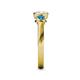 5 - Avrit Blue Diamond and White Lab Grown Diamond Three Stone Engagement Ring 