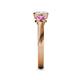 5 - Avrit Pink Sapphire and Lab Grown Diamond Three Stone Engagement Ring 