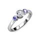 3 - Avrit Tanzanite and Lab Grown Diamond Three Stone Engagement Ring 