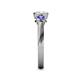 5 - Avrit Tanzanite and Lab Grown Diamond Three Stone Engagement Ring 
