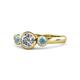 1 - Avrit Aquamarine and Lab Grown Diamond Three Stone Engagement Ring 