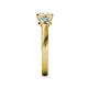 5 - Avrit Aquamarine and Lab Grown Diamond Three Stone Engagement Ring 