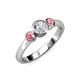 3 - Avrit Pink Tourmaline and Lab Grown Diamond Three Stone Engagement Ring 