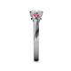 5 - Avrit Pink Tourmaline and Lab Grown Diamond Three Stone Engagement Ring 