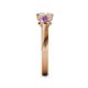 5 - Avrit Amethyst and Lab Grown Diamond Three Stone Engagement Ring 
