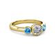 2 - Avrit Blue Topaz and Lab Grown Diamond Three Stone Engagement Ring 