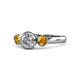 1 - Avrit Citrine and Lab Grown Diamond Three Stone Engagement Ring 