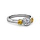 2 - Avrit Citrine and Lab Grown Diamond Three Stone Engagement Ring 