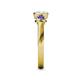 5 - Avrit Iolite and Lab Grown Diamond Three Stone Engagement Ring 