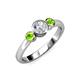 3 - Avrit Peridot and Lab Grown Diamond Three Stone Engagement Ring 