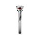 5 - Avrit Red Garnet and Lab Grown Diamond Three Stone Engagement Ring 