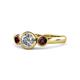 1 - Avrit Red Garnet and Lab Grown Diamond Three Stone Engagement Ring 