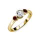 3 - Avrit Red Garnet and Lab Grown Diamond Three Stone Engagement Ring 