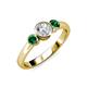 3 - Avrit Emerald and Lab Grown Diamond Three Stone Engagement Ring 