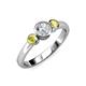 3 - Avrit Yellow Diamond and White Lab Grown Diamond Three Stone Engagement Ring 