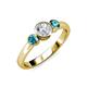 3 - Avrit London Blue Topaz and Lab Grown Diamond Three Stone Engagement Ring 