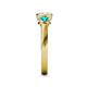 5 - Avrit London Blue Topaz and Lab Grown Diamond Three Stone Engagement Ring 