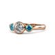 1 - Avrit London Blue Topaz and Lab Grown Diamond Three Stone Engagement Ring 