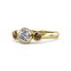 1 - Avrit Smoky Quartz and Lab Grown Diamond Three Stone Engagement Ring 