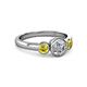 2 - Avrit Yellow Sapphire and Lab Grown Diamond Three Stone Engagement Ring 