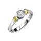 3 - Avrit Yellow Sapphire and Lab Grown Diamond Three Stone Engagement Ring 