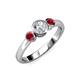 3 - Avrit Ruby and Lab Grown Diamond Three Stone Engagement Ring 