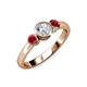 3 - Avrit Ruby and Lab Grown Diamond Three Stone Engagement Ring 