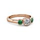 2 - Avrit Created Alexandrite and Lab Grown Diamond Three Stone Engagement Ring 