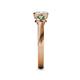 5 - Avrit Created Alexandrite and Lab Grown Diamond Three Stone Engagement Ring 