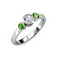 3 - Avrit Green Garnet and Lab Grown Diamond Three Stone Engagement Ring 