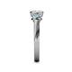 5 - Avrit Aquamarine and Lab Grown Diamond Three Stone Engagement Ring 