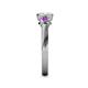 5 - Avrit Amethyst and Lab Grown Diamond Three Stone Engagement Ring 