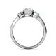 4 - Avrit London Blue Topaz and Lab Grown Diamond Three Stone Engagement Ring 