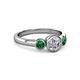 2 - Avrit Created Alexandrite and Lab Grown Diamond Three Stone Engagement Ring 