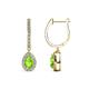 1 - Ilona 0.98 ctw Peridot Pear Shape (5x3 mm) with accented Diamond Halo Dangling Earrings 