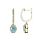 1 - Ilona 0.88 ctw Aquamarine Pear Shape (5x3 mm) with accented Diamond Halo Dangling Earrings 