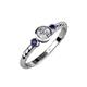 3 - Azalea Blue Sapphire and Lab Grown Diamond Three Stone Engagement Ring 