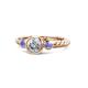 1 - Azalea Tanzanite and Lab Grown Diamond Three Stone Engagement Ring 