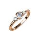 3 - Azalea Aquamarine and Lab Grown Diamond Three Stone Engagement Ring 