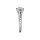 5 - Azalea Amethyst and Lab Grown Diamond Three Stone Engagement Ring 