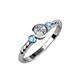 3 - Azalea Blue Topaz and Lab Grown Diamond Three Stone Engagement Ring 