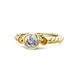 1 - Azalea Citrine and Lab Grown Diamond Three Stone Engagement Ring 
