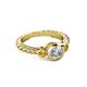 2 - Azalea Citrine and Lab Grown Diamond Three Stone Engagement Ring 