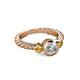 2 - Azalea Citrine and Lab Grown Diamond Three Stone Engagement Ring 