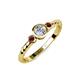 3 - Azalea Red Garnet and Lab Grown Diamond Three Stone Engagement Ring 