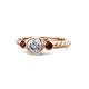 1 - Azalea Red Garnet and Lab Grown Diamond Three Stone Engagement Ring 