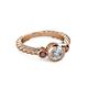 2 - Azalea Red Garnet and Lab Grown Diamond Three Stone Engagement Ring 