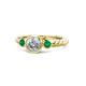 1 - Azalea Emerald and Lab Grown Diamond Three Stone Engagement Ring 